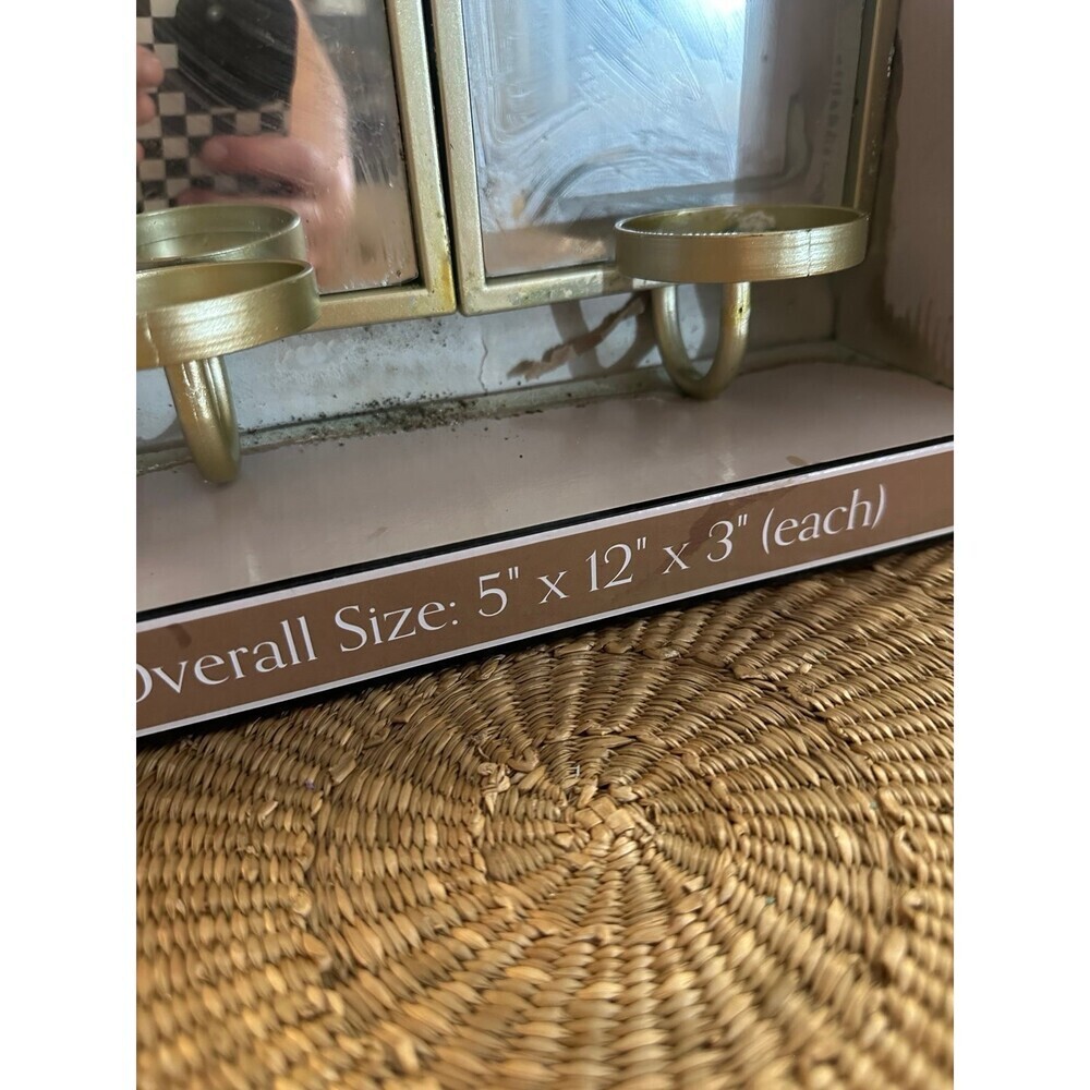 Mirrored Sconce Candle Holders gold - Picture 2 of 10